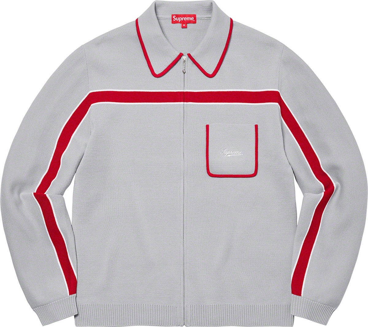 Chest Stripe Zip Up Cardigan view 6